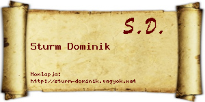 Sturm Dominik névjegykártya